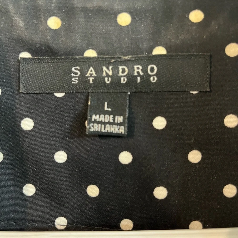 Sandro Black Blazer with off-White Dots size L - Picture 2 of 5